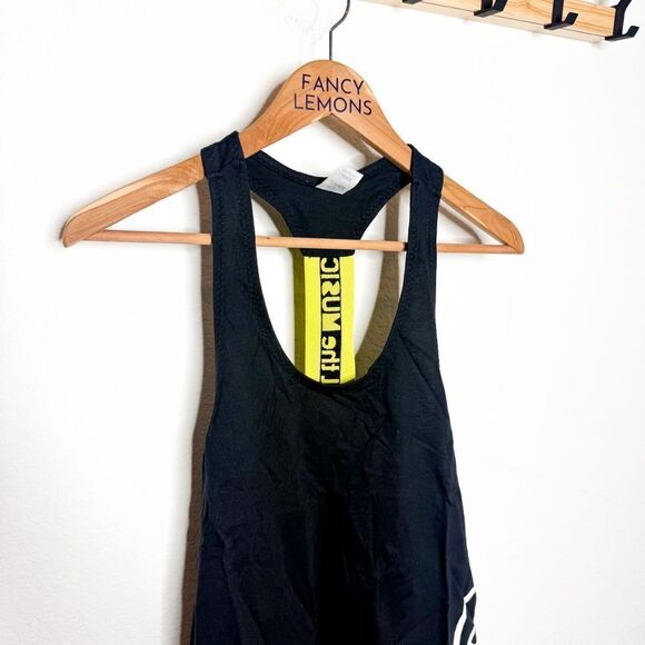 Zumba NWT! Women's Let Loose Racerback Tank Top Black & Yellow Size Small - Picture 2 of 8